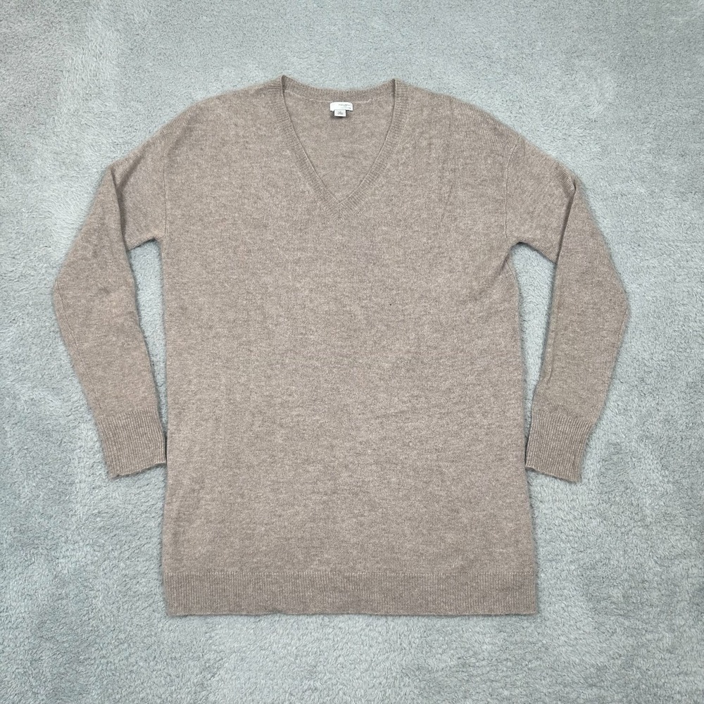 Halogen Womens 100% CASHMERE Sweater Long Sleeve Super Soft Tan Pullover‎ Small